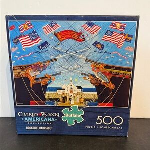 Buffalo Charles Wysocki Americana Puzzle Dockside Marriage 500 Pieces